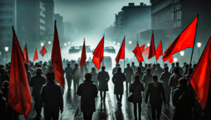Seeing red flag-struggle with faith, identity, and forbidden truths as he confronts his father's erased legacy and questions the silence of God.